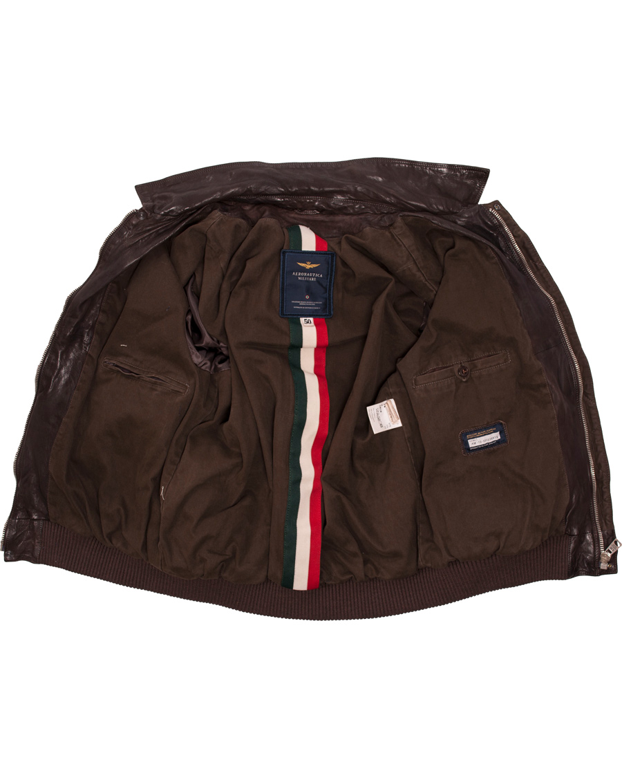 Herre | Jakker | Aeronautica Militare | Pilot Uomo Leather Jacket Brown
