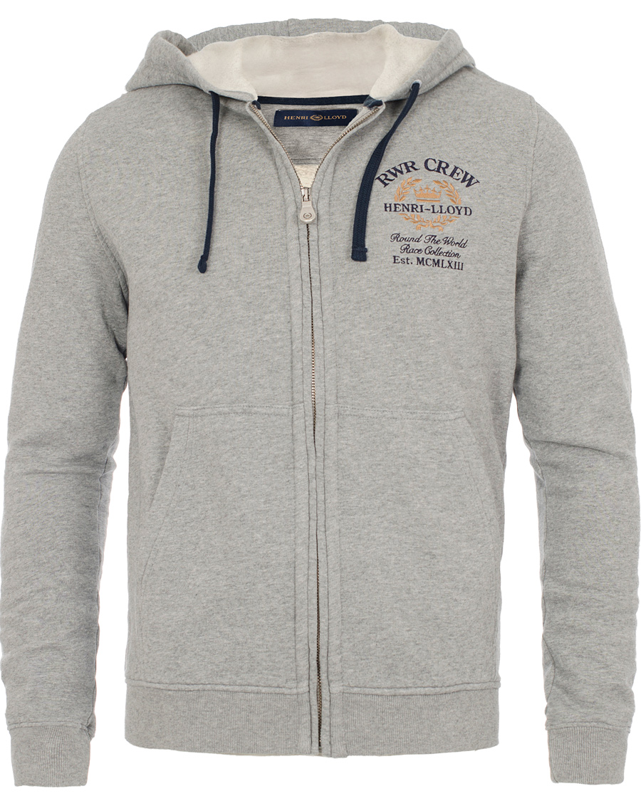 Herre | Trøjer | Henri-Lloyd | Henri Lloyd Hopton Hooded Full Zip Sweat Grey Marl