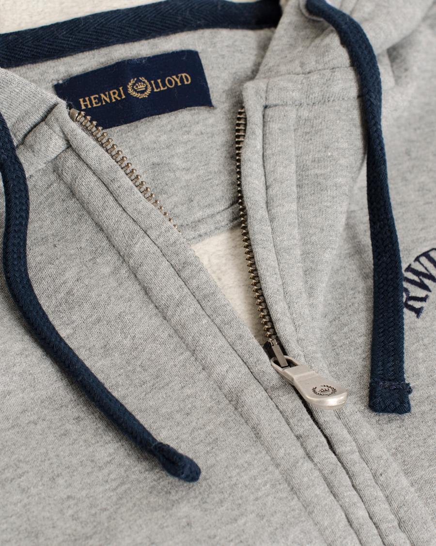 Herre | Trøjer | Henri-Lloyd | Henri Lloyd Hopton Hooded Full Zip Sweat Grey Marl