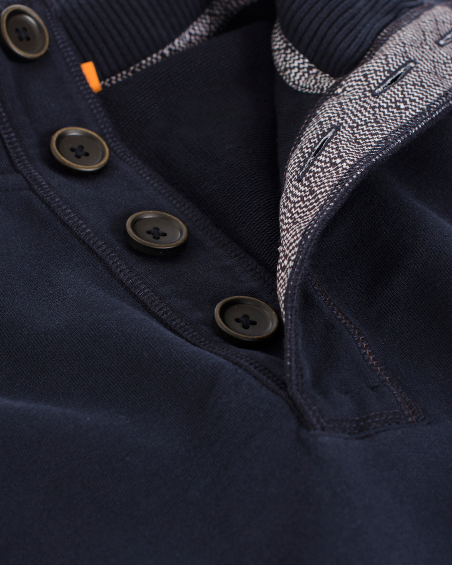 Herre | Trøjer | BOSS ORANGE | BOSS Casual Wherso Button Sweatshirt Dark Blue
