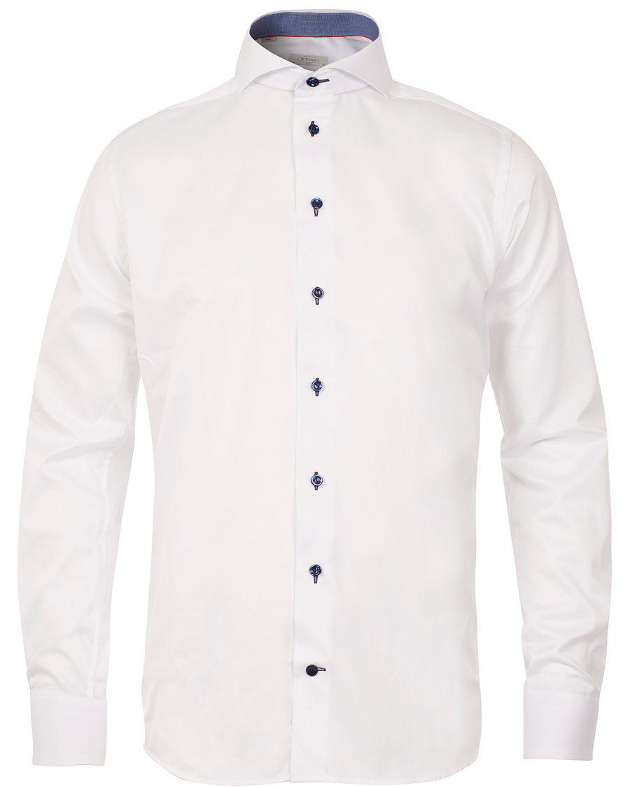 Herre | Skjorter | Eton | Slim Fit Holiday Shirt Red Ribbon White