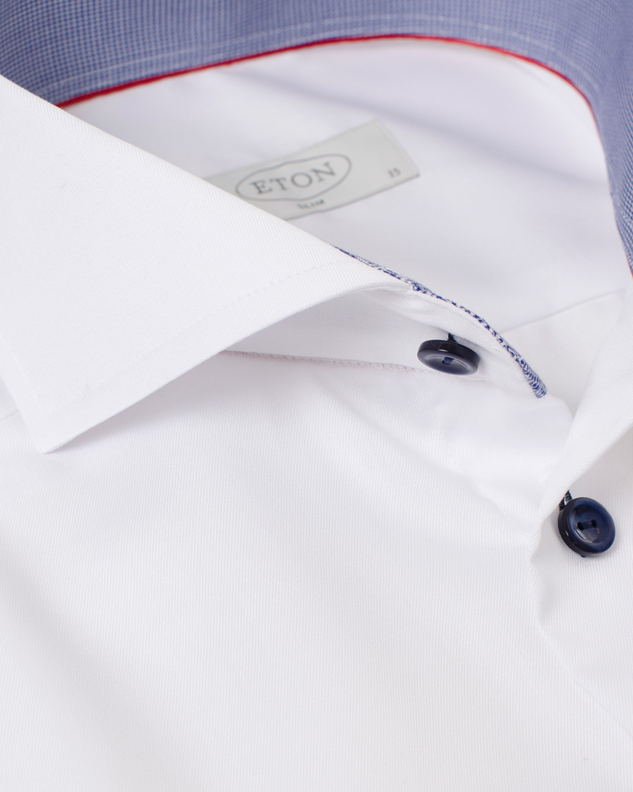 Herre | Skjorter | Eton | Slim Fit Holiday Shirt Red Ribbon White