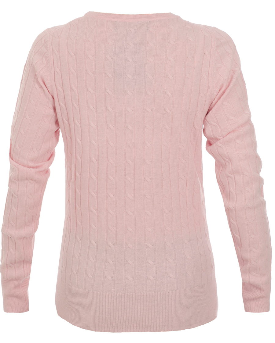Herre | Trøjer | GANT | Woman Stretch Lambswool Cable Crew Nantucket Pink