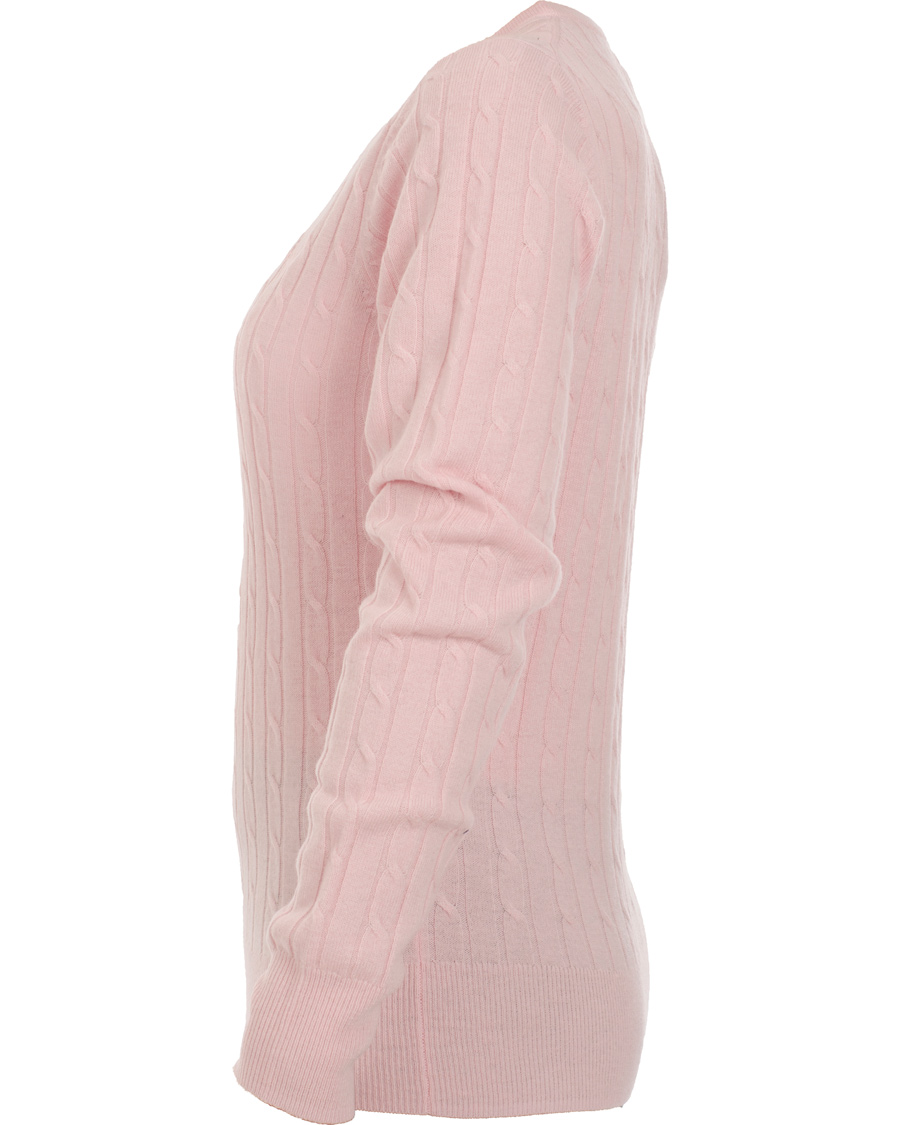 Herre | Trøjer | GANT | Woman Stretch Lambswool Cable Crew Nantucket Pink
