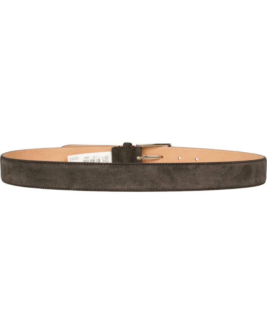 Herre | Oscar Jacobson Suede Belt 3 cm Dark Brown | Oscar Jacobson | Suede Belt 3 cm Dark Brown