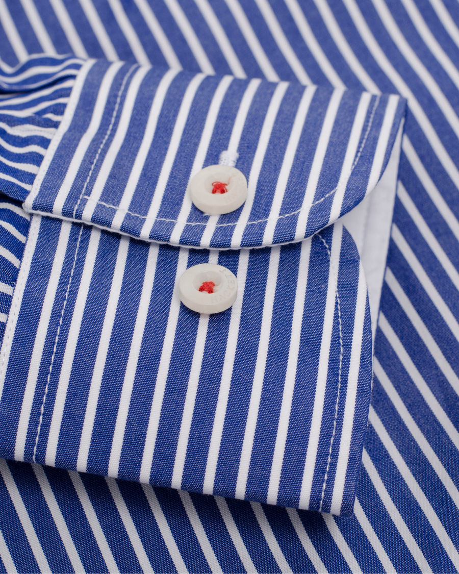 Herre | Skjorter | Hackett | Wide Stripe Emblem Shirt Tailored Fit Blue/White