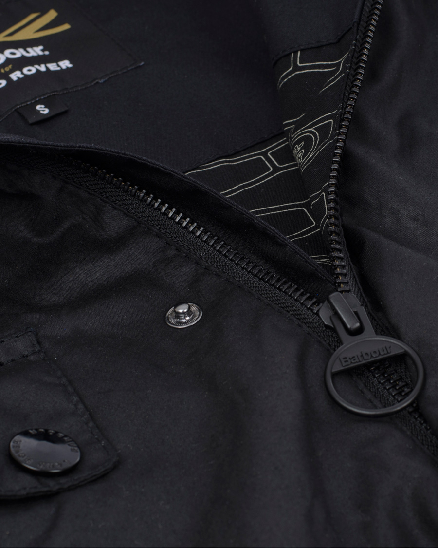 Barbour Lifestyle Land Rover Linshiel Wax Jacket Black CareOfCarl