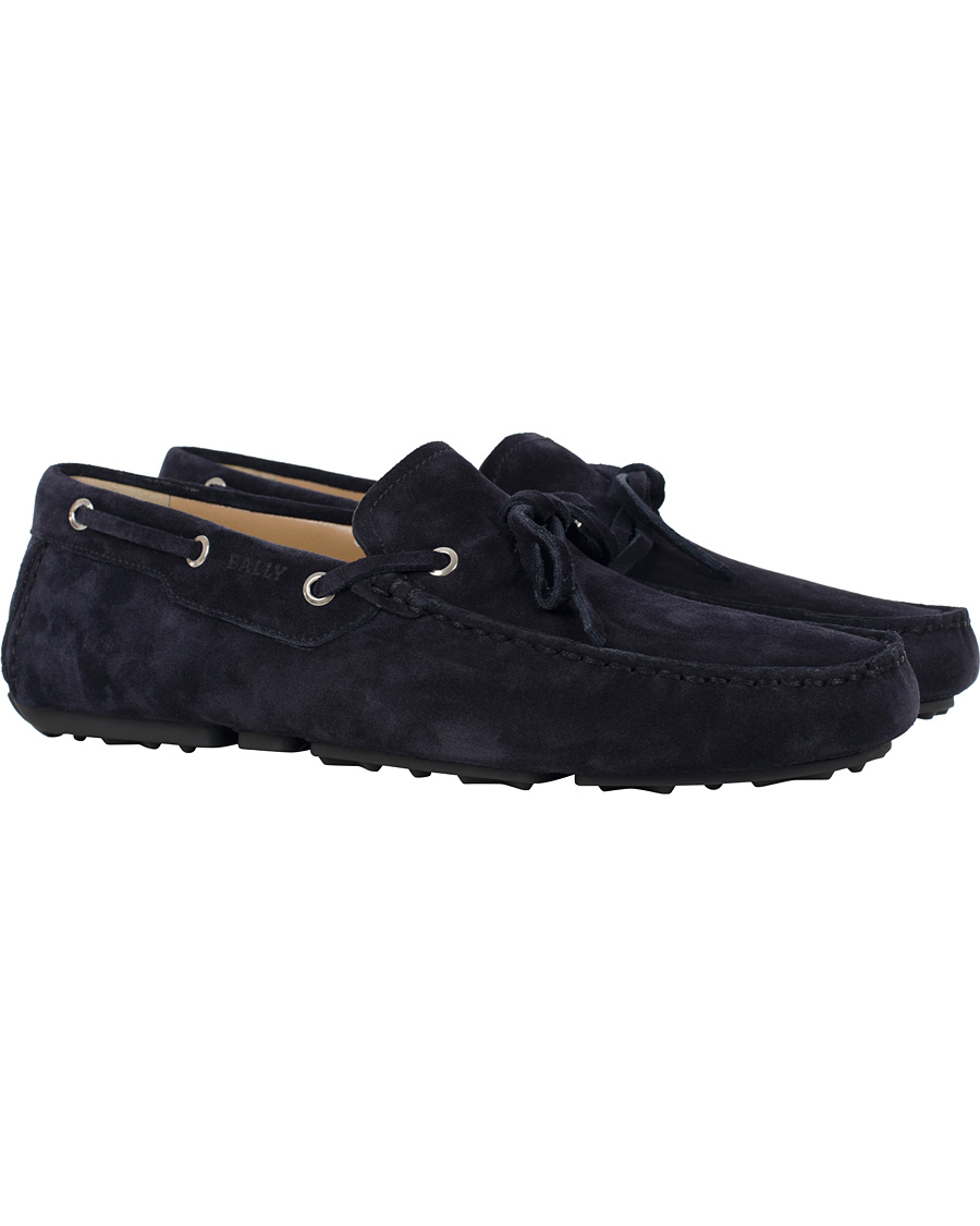 Herre | BALLY Dramer Suede Car Shoe Blue Navy | Bally | Dramer Suede Car Shoe Blue Navy