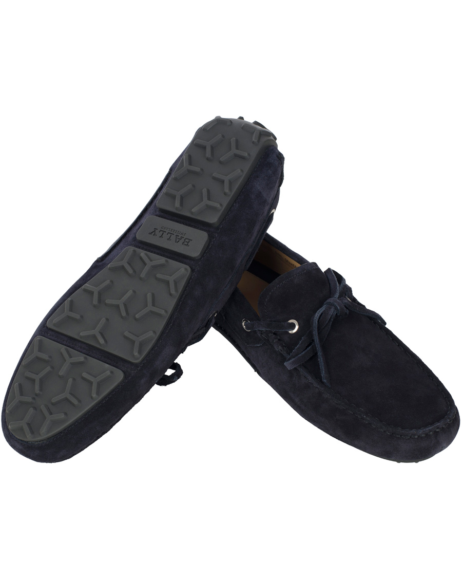 Herre | BALLY Dramer Suede Car Shoe Blue Navy | Bally | Dramer Suede Car Shoe Blue Navy