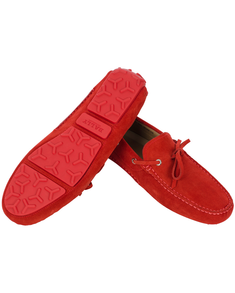 Herre | BALLY Dramer Suede Car Shoe Rosetto Red | Bally | Dramer Suede Car Shoe Rosetto Red