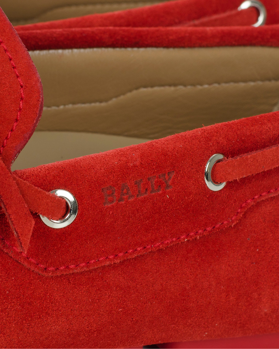 Herre | BALLY Dramer Suede Car Shoe Rosetto Red | Bally | Dramer Suede Car Shoe Rosetto Red