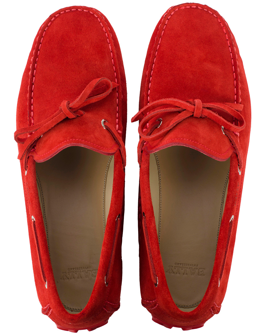 Herre | BALLY Dramer Suede Car Shoe Rosetto Red | Bally | Dramer Suede Car Shoe Rosetto Red