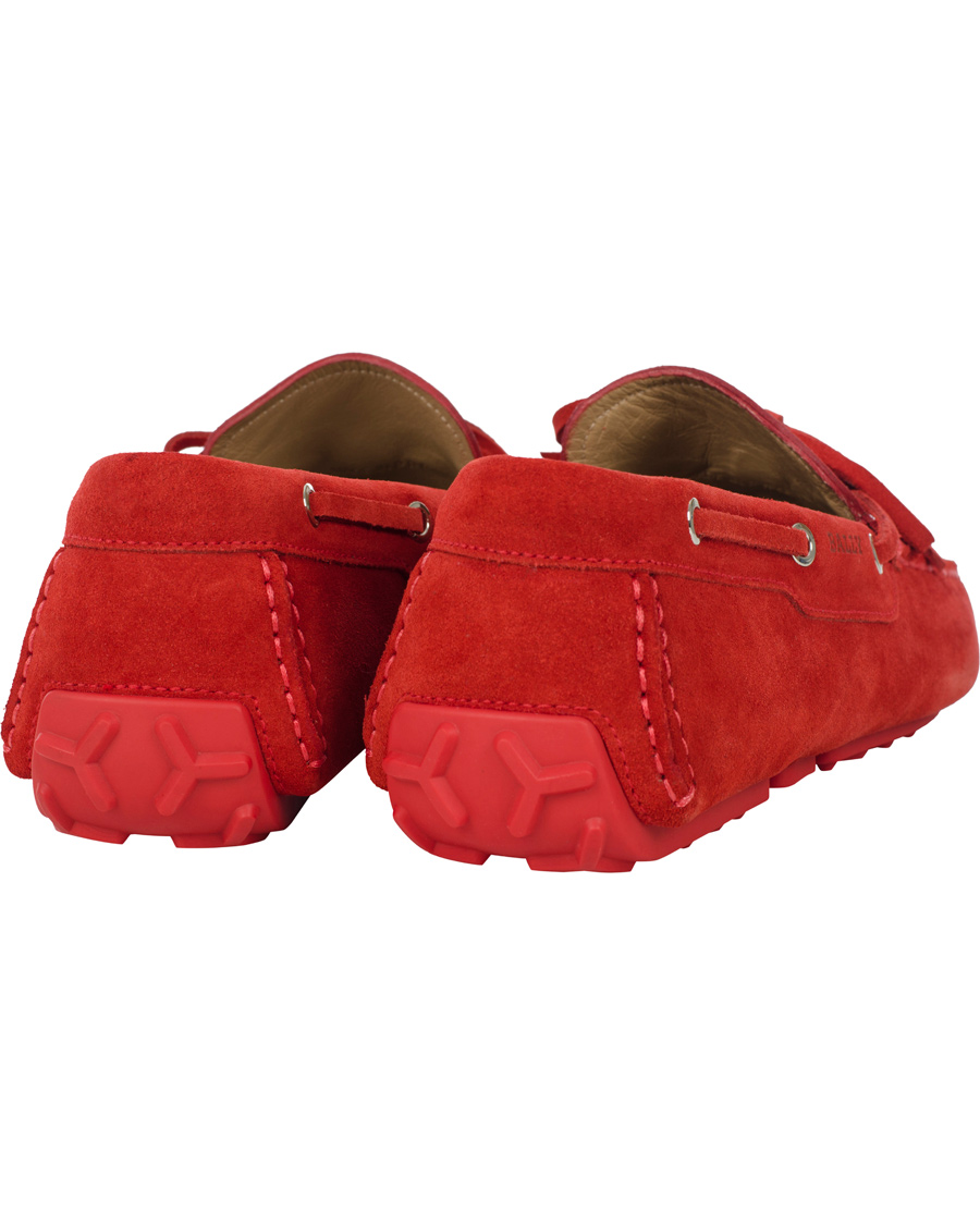 Herre | BALLY Dramer Suede Car Shoe Rosetto Red | Bally | Dramer Suede Car Shoe Rosetto Red