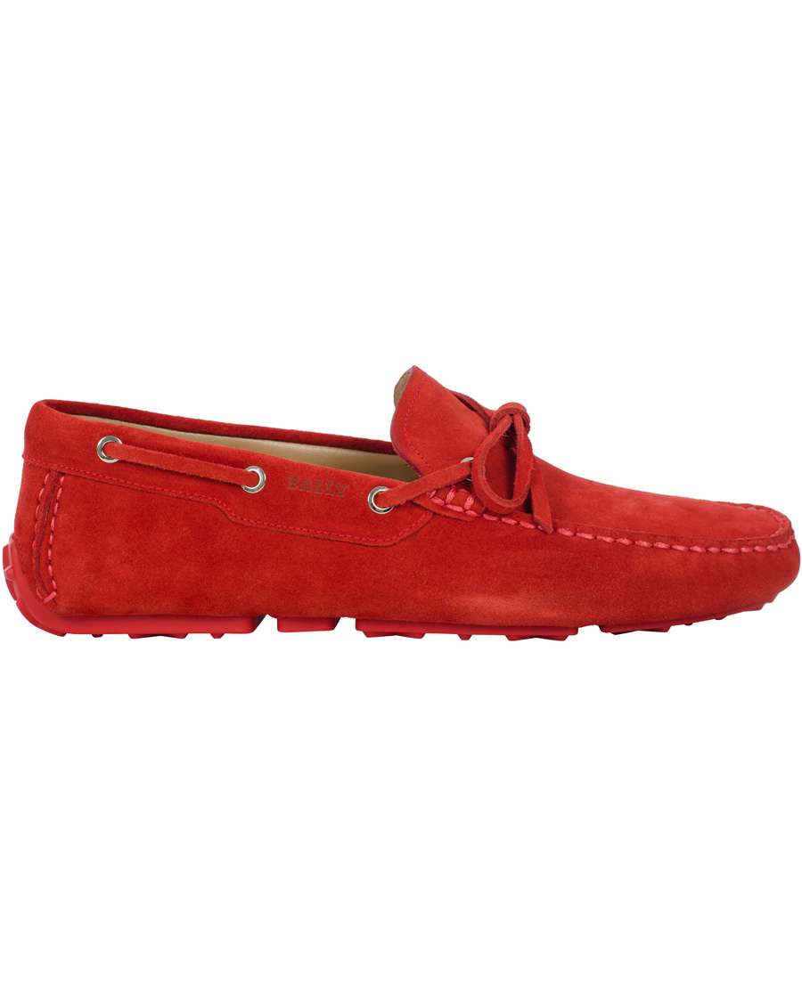 Herre | BALLY Dramer Suede Car Shoe Rosetto Red | Bally | Dramer Suede Car Shoe Rosetto Red