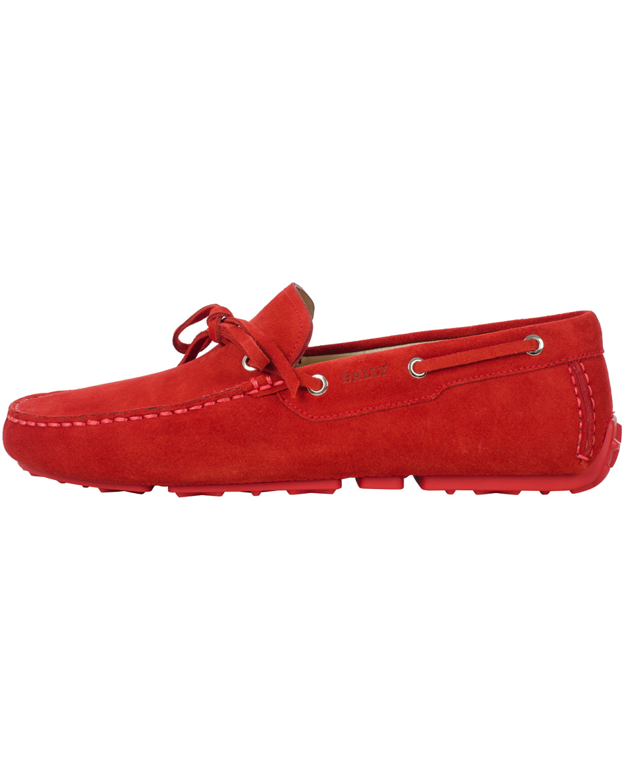 Herre | BALLY Dramer Suede Car Shoe Rosetto Red | Bally | Dramer Suede Car Shoe Rosetto Red