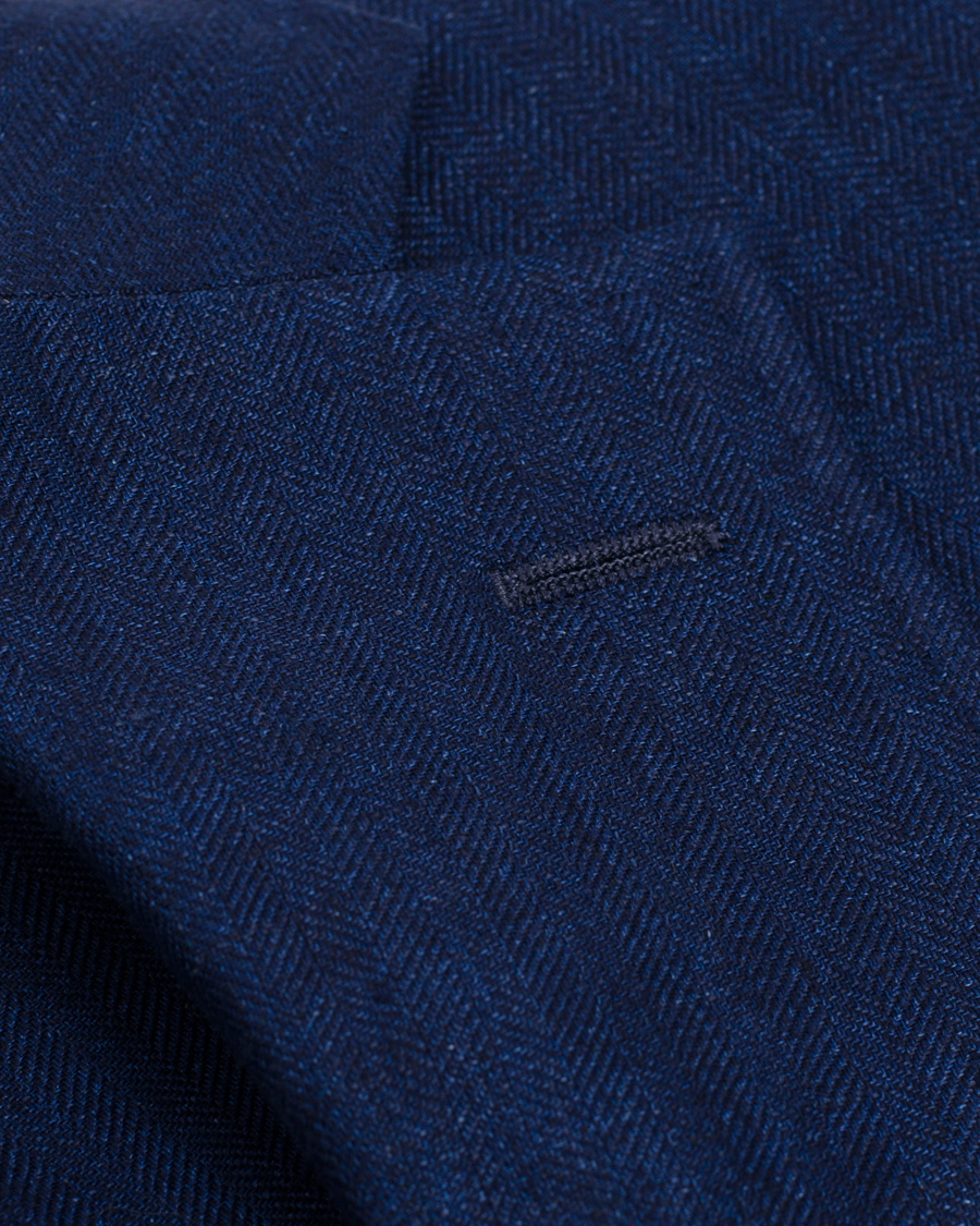 Herre | Jakkesæt | Morris Heritage | Frank Herringbone Linen Suit Old Blue