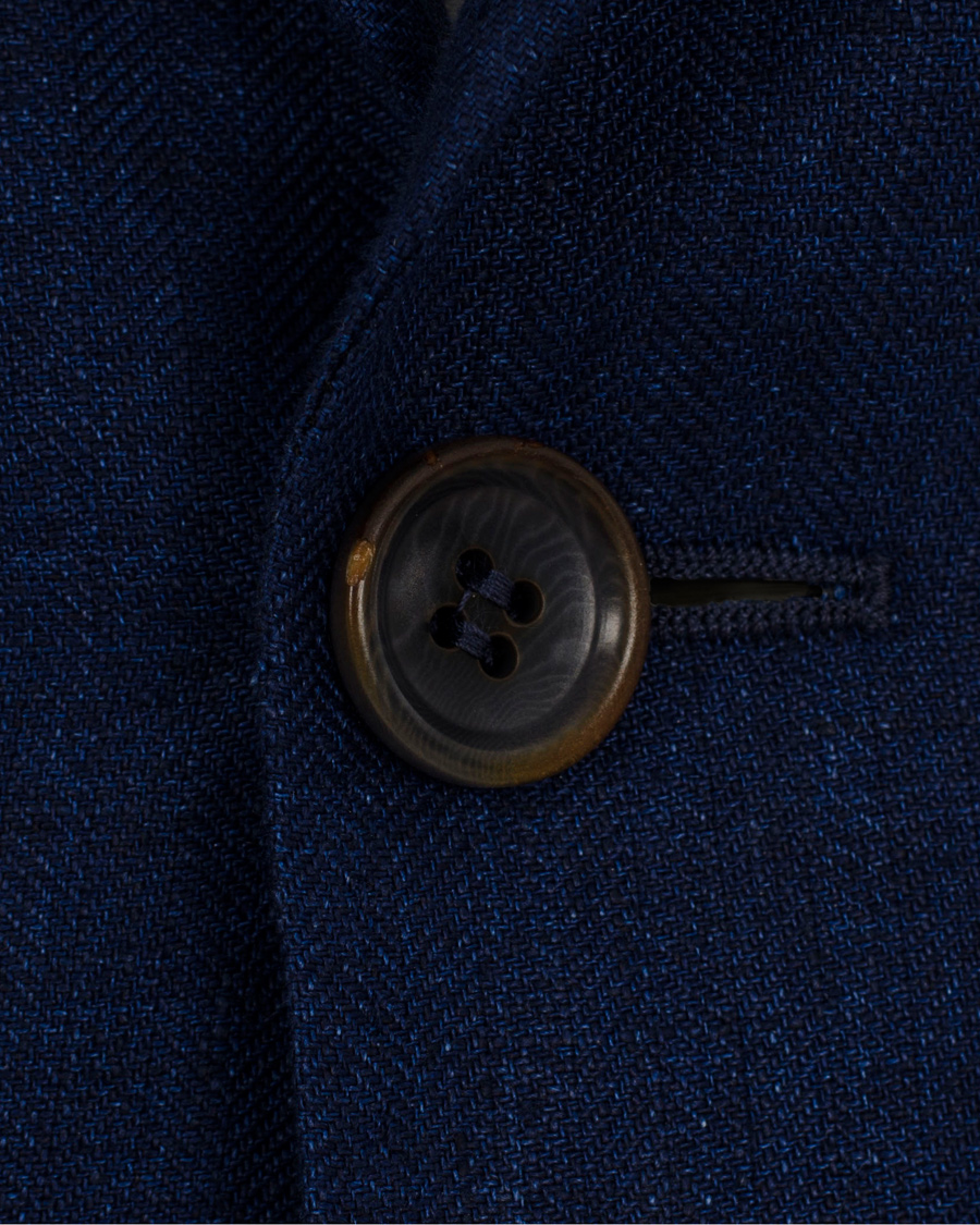 Herre | Jakkesæt | Morris Heritage | Frank Herringbone Linen Suit Old Blue