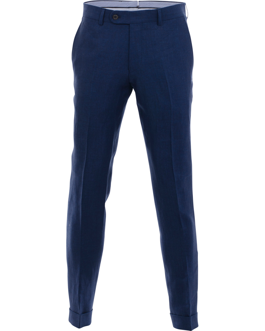 Herre | Jakkesæt | Morris Heritage | Frank Herringbone Linen Suit Old Blue