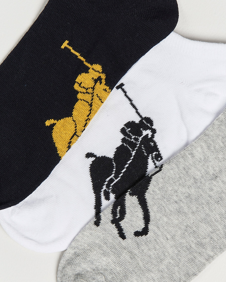 Herre | Strømper | Polo Ralph Lauren | 3-Pack Sneaker Sock Grey/White/Black