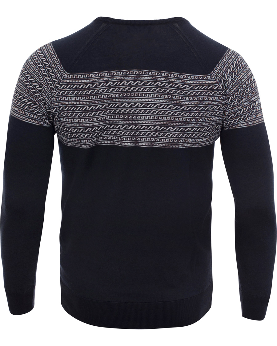 Herre | Trøjer | John Smedley | Alnwick Slim Fit Cotton Pullover Navy/White