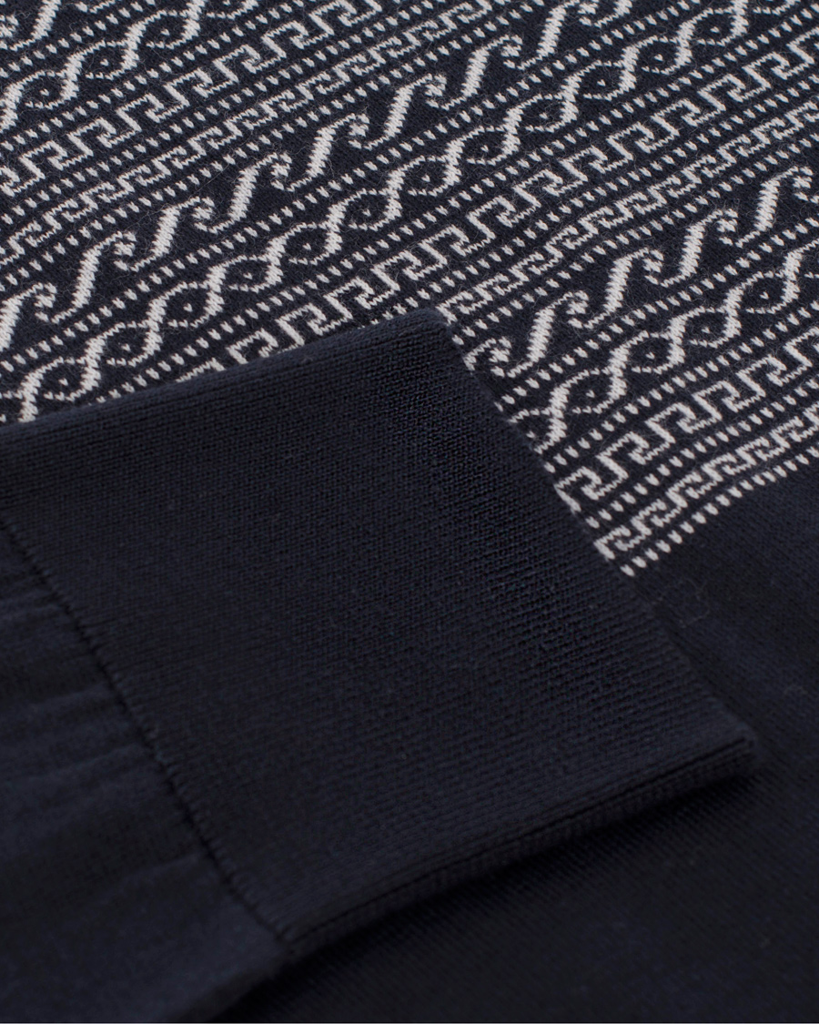 Herre | Trøjer | John Smedley | Alnwick Slim Fit Cotton Pullover Navy/White
