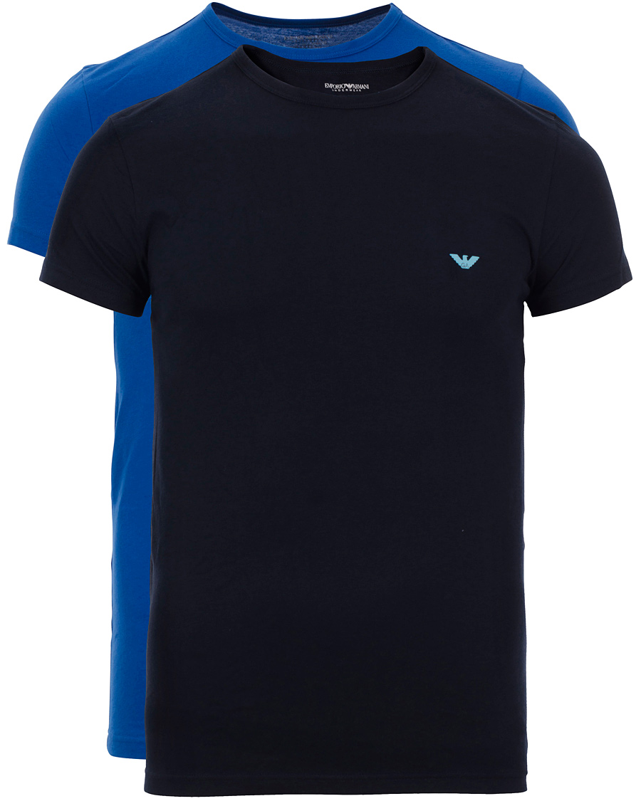 Herre | T-Shirts | Emporio Armani | 2-Pack T-shirt Regular Fit Navy/Blue