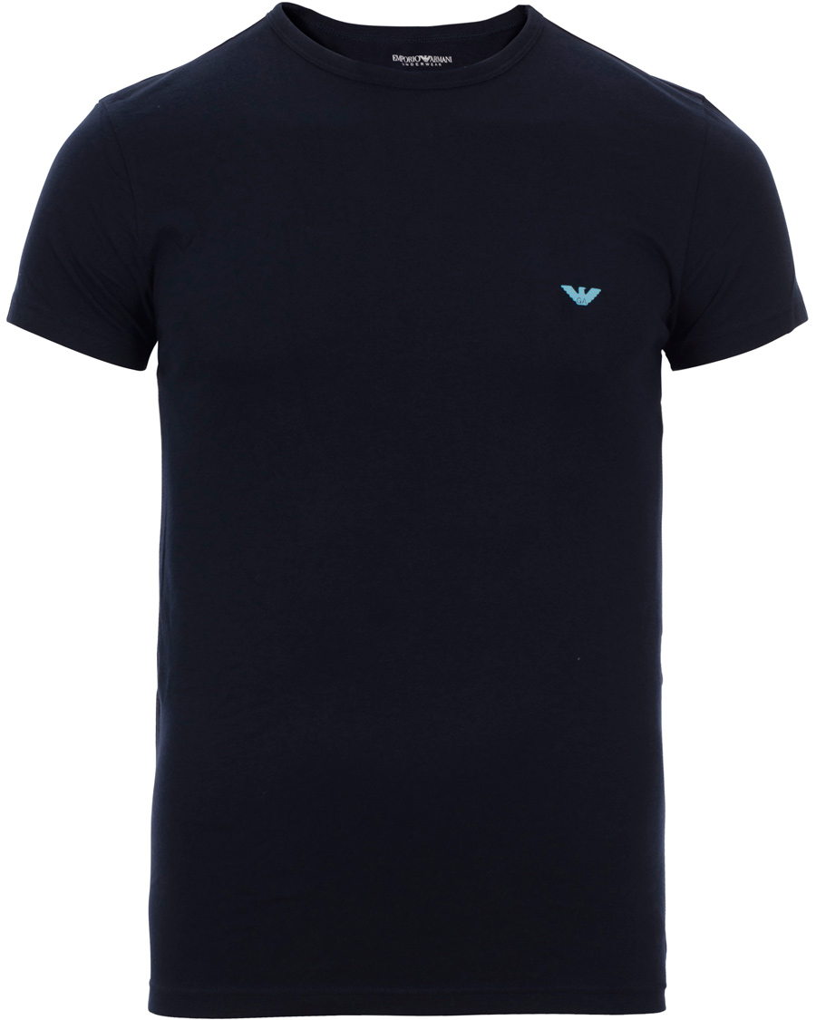 Herre | T-Shirts | Emporio Armani | 2-Pack T-shirt Regular Fit Navy/Blue