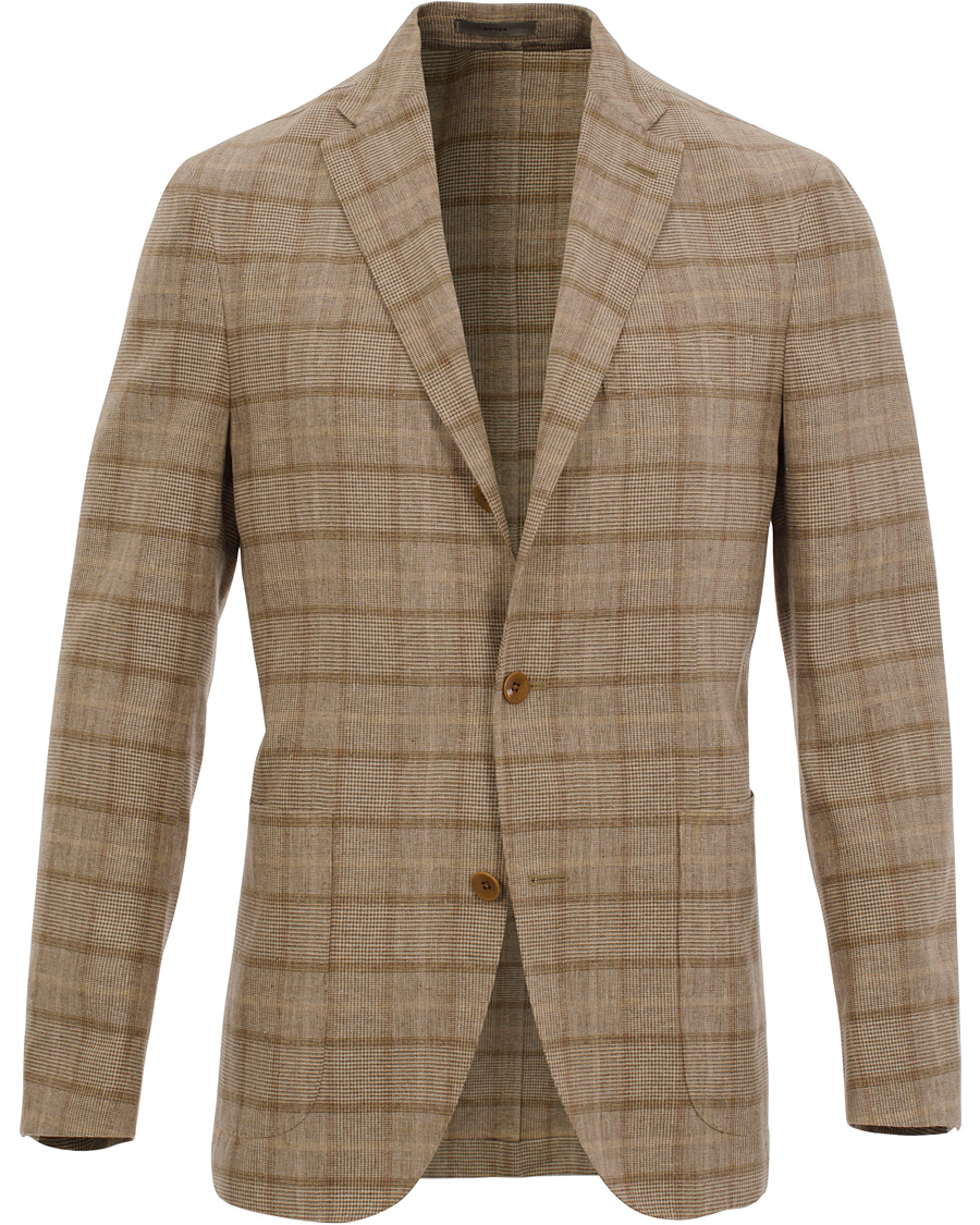 Herre | Blazere & jakker | Boglioli | Dover Patch Pocket Prince Of Wales Blazer Beige