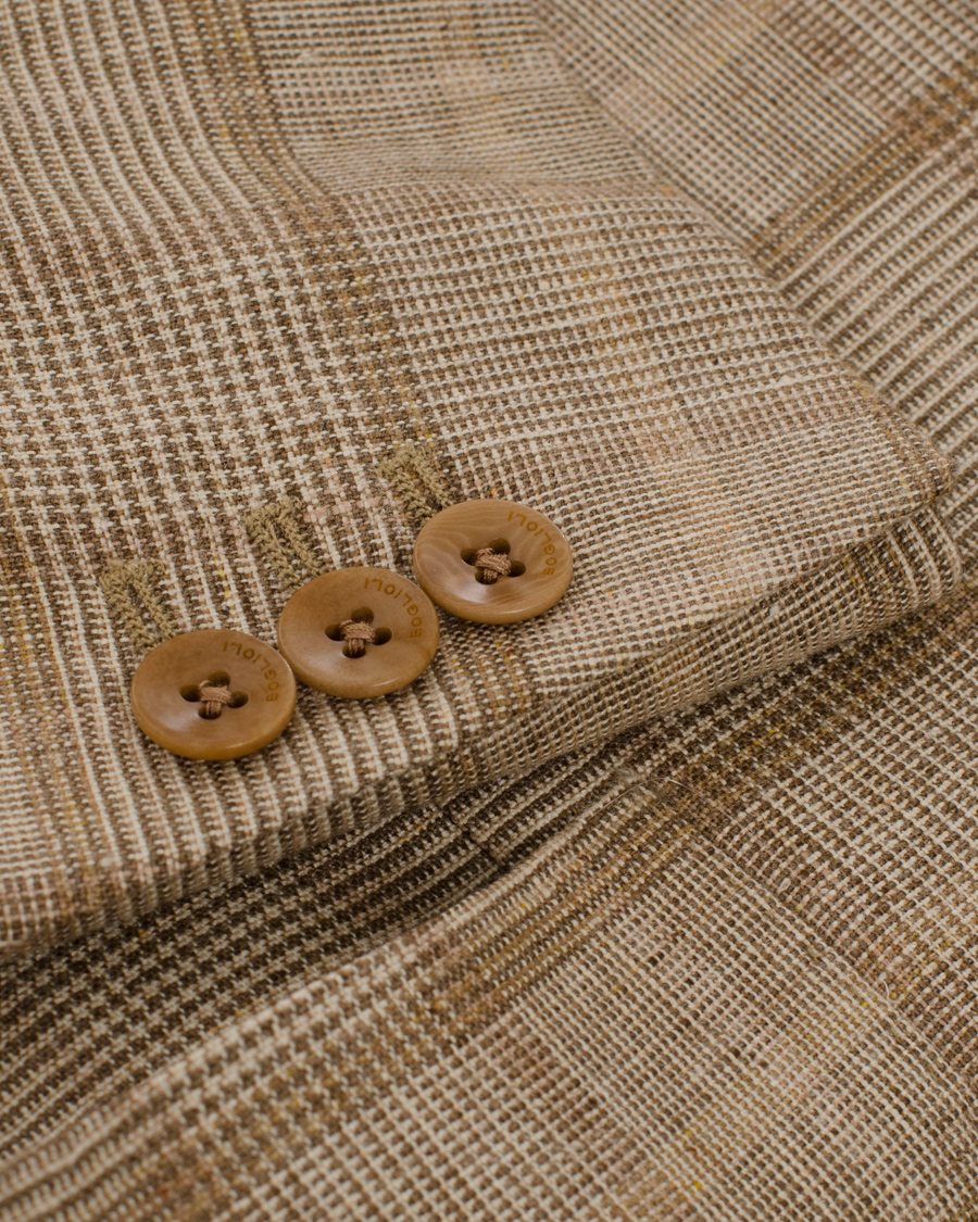 Herre | Blazere & jakker | Boglioli | Dover Patch Pocket Prince Of Wales Blazer Beige
