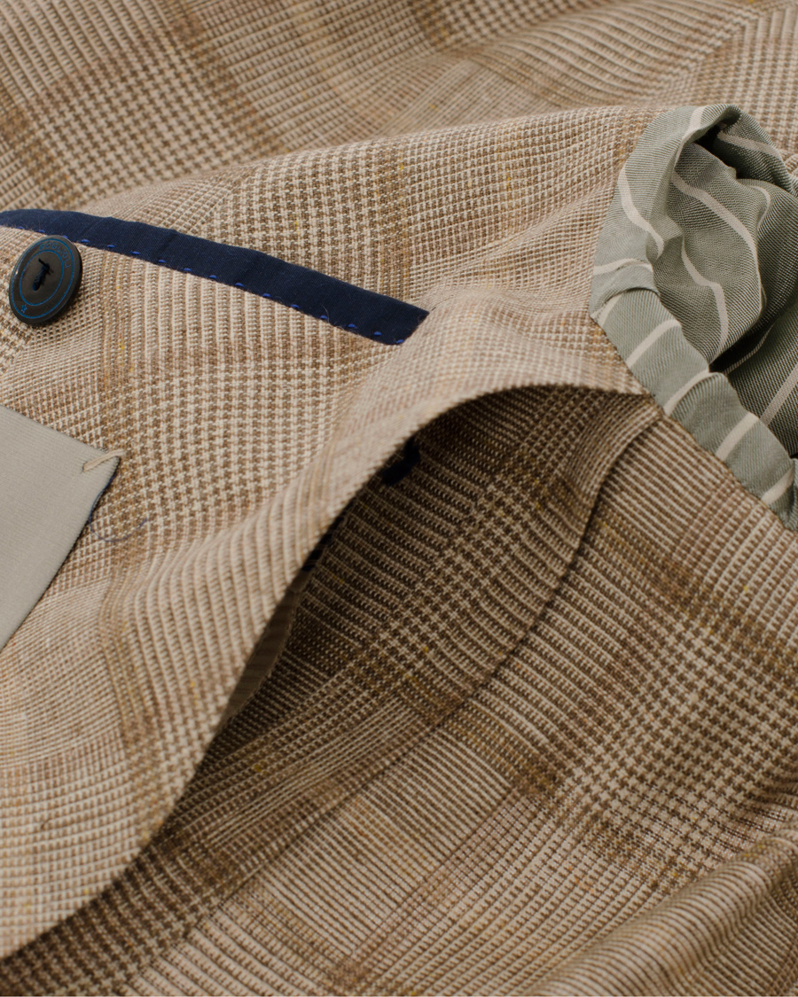 Herre | Blazere & jakker | Boglioli | Dover Patch Pocket Prince Of Wales Blazer Beige