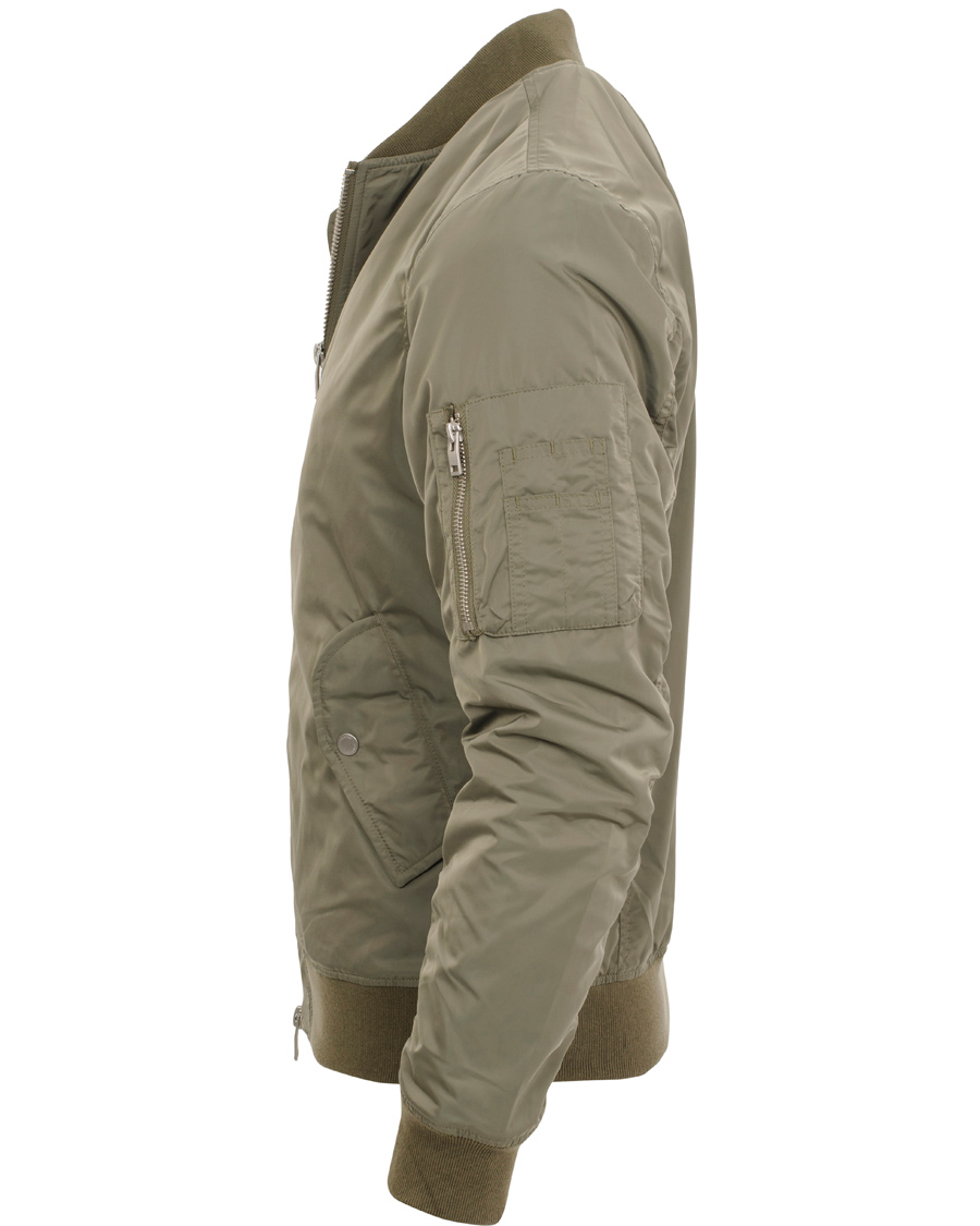 Herre | Jakker | J.Lindeberg | Marky Taff Nylon Bomber Jacket Olive Green