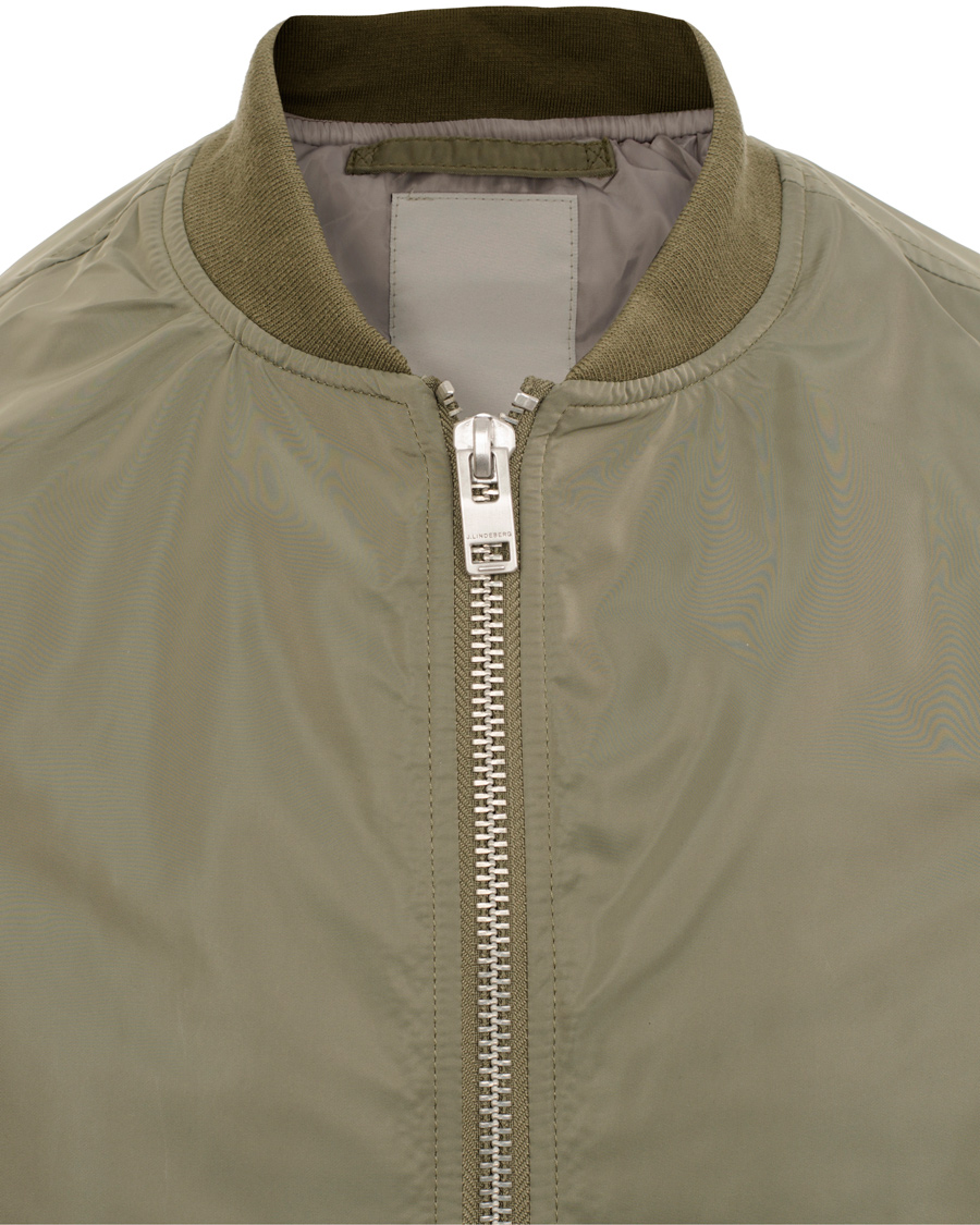 Herre | Jakker | J.Lindeberg | Marky Taff Nylon Bomber Jacket Olive Green