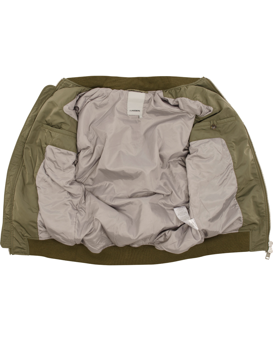 Herre | Jakker | J.Lindeberg | Marky Taff Nylon Bomber Jacket Olive Green