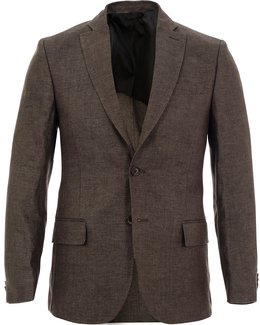 Herre | Blazere & jakker | J.Lindeberg | Hopper Soft Basket Linen Blazer Brown/Grey