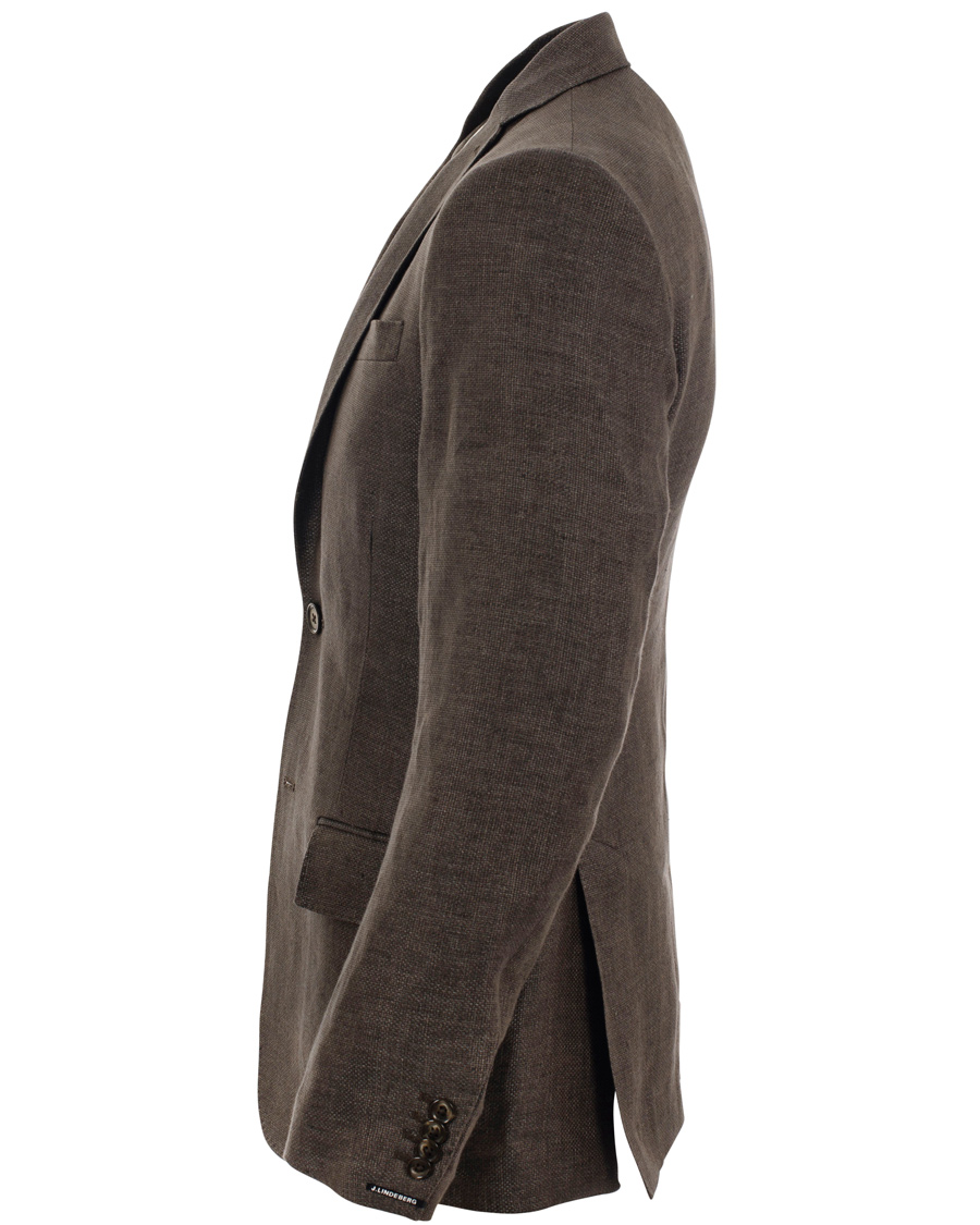 Herre | Blazere & jakker | J.Lindeberg | Hopper Soft Basket Linen Blazer Brown/Grey