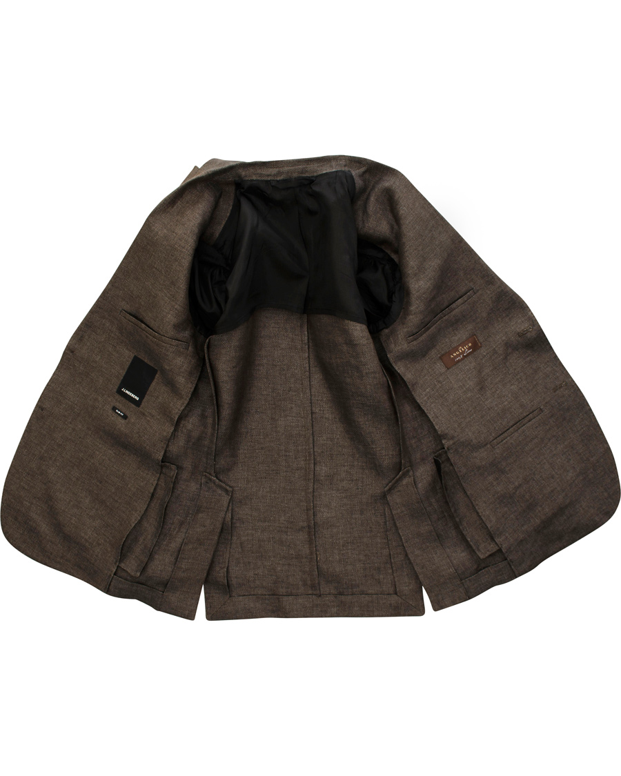 Herre | Blazere & jakker | J.Lindeberg | Hopper Soft Basket Linen Blazer Brown/Grey