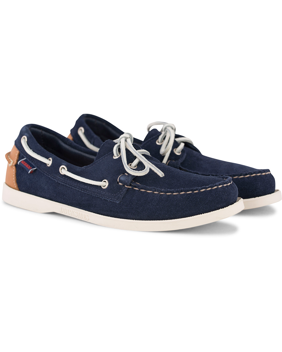 Herre | Sebago Spinnaker Navy Suede/Tan Leather | Sebago | Spinnaker Navy Suede/Tan Leather