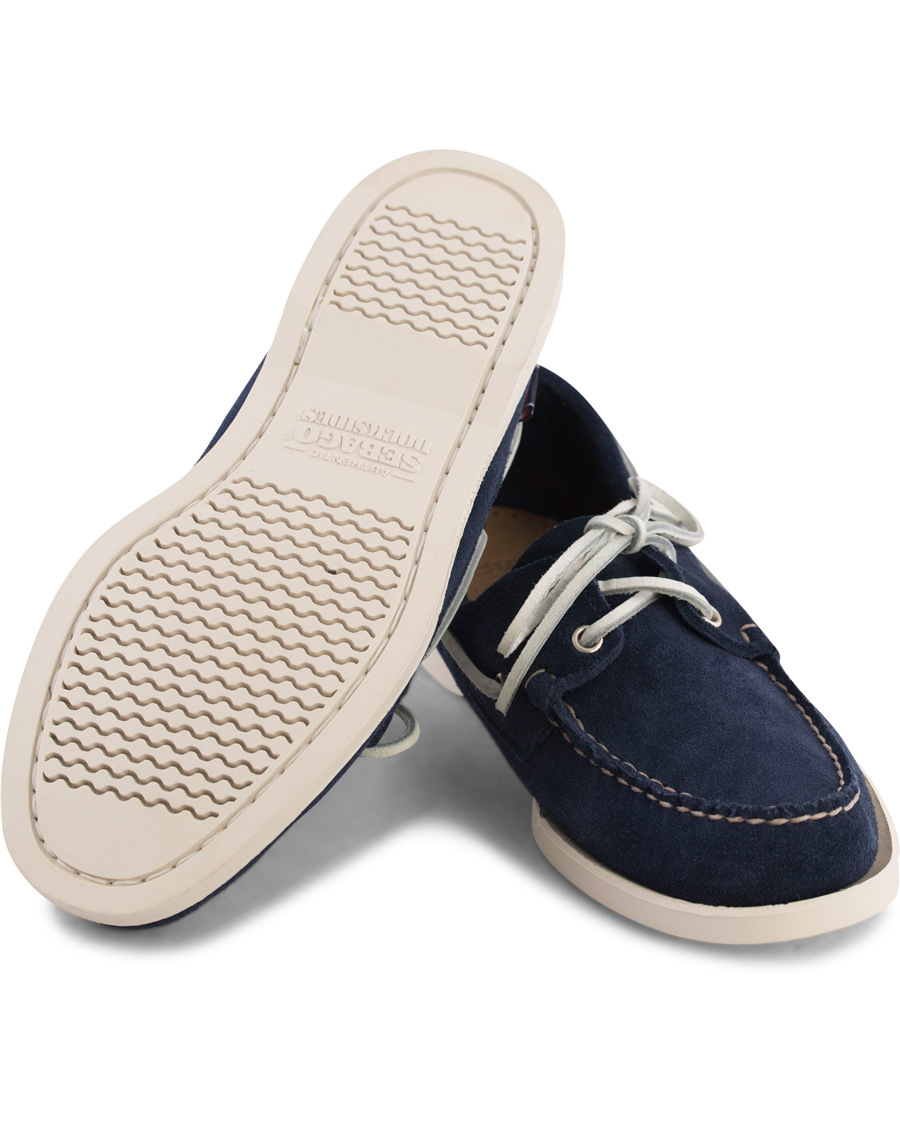 Herre | Sebago Spinnaker Navy Suede/Tan Leather | Sebago | Spinnaker Navy Suede/Tan Leather