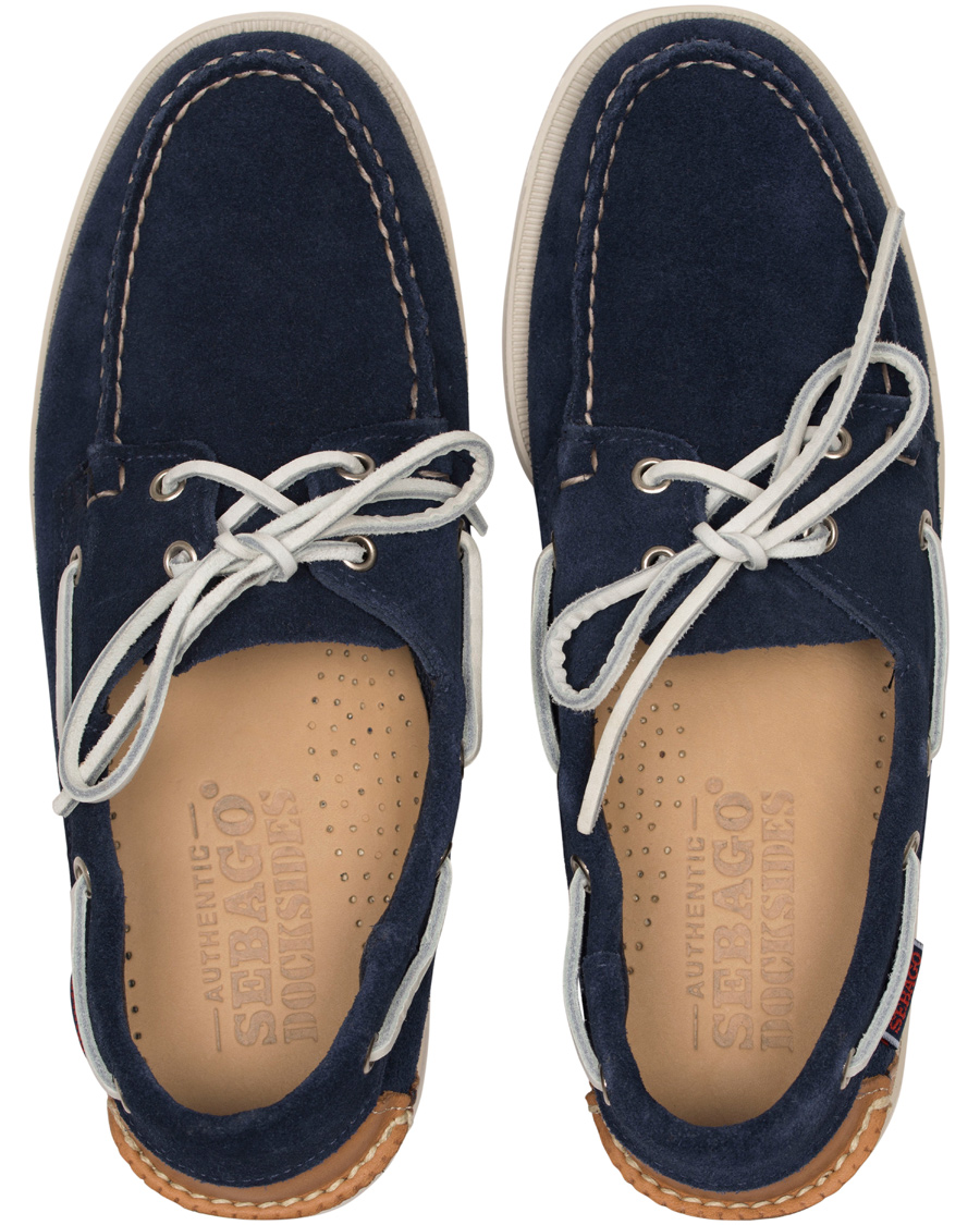 Herre | Sebago Spinnaker Navy Suede/Tan Leather | Sebago | Spinnaker Navy Suede/Tan Leather