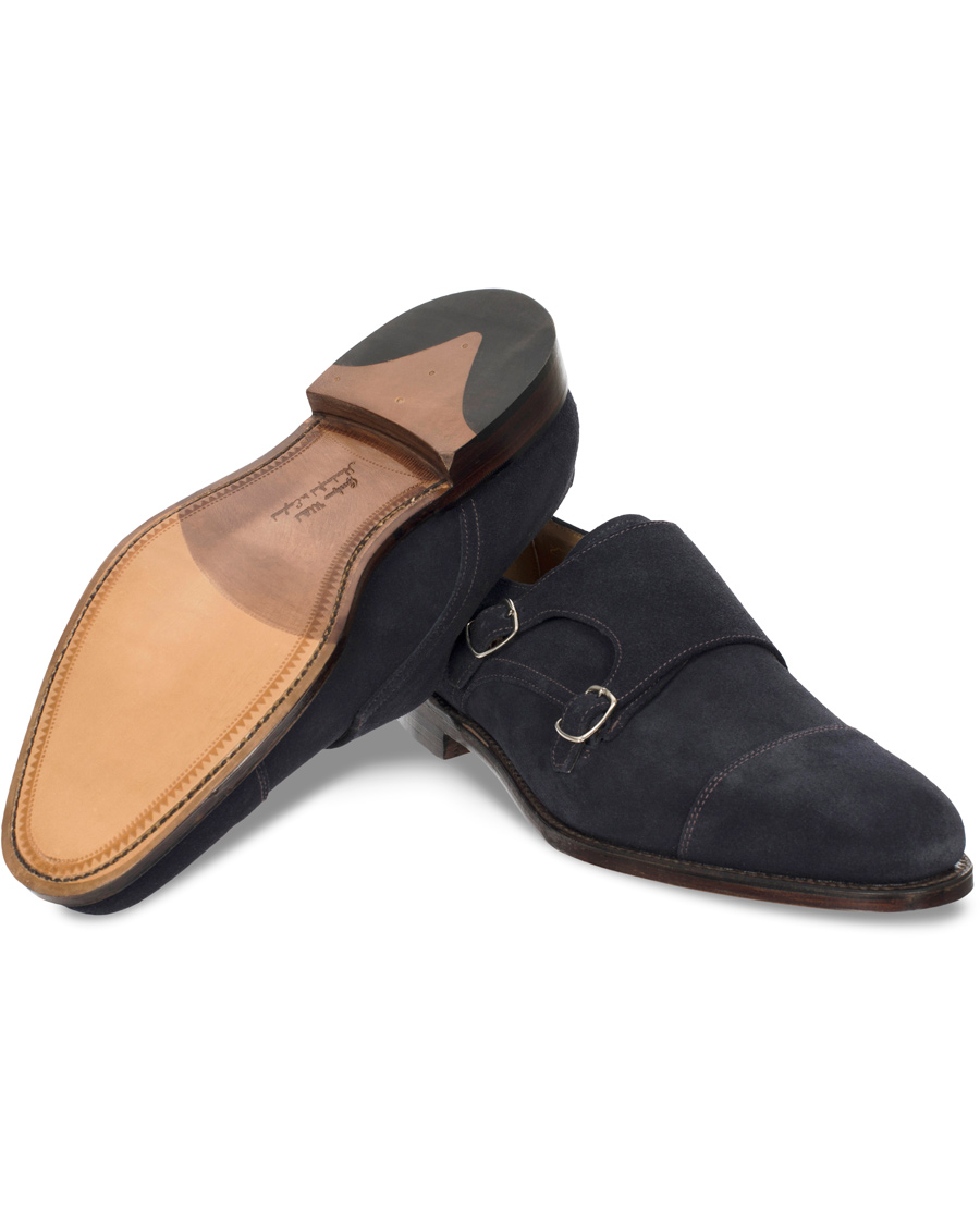 Herre | Loake 1880 MTO Cannon Monkstrap Navy Suede | Loake 1880 | MTO Cannon Monkstrap Navy Suede