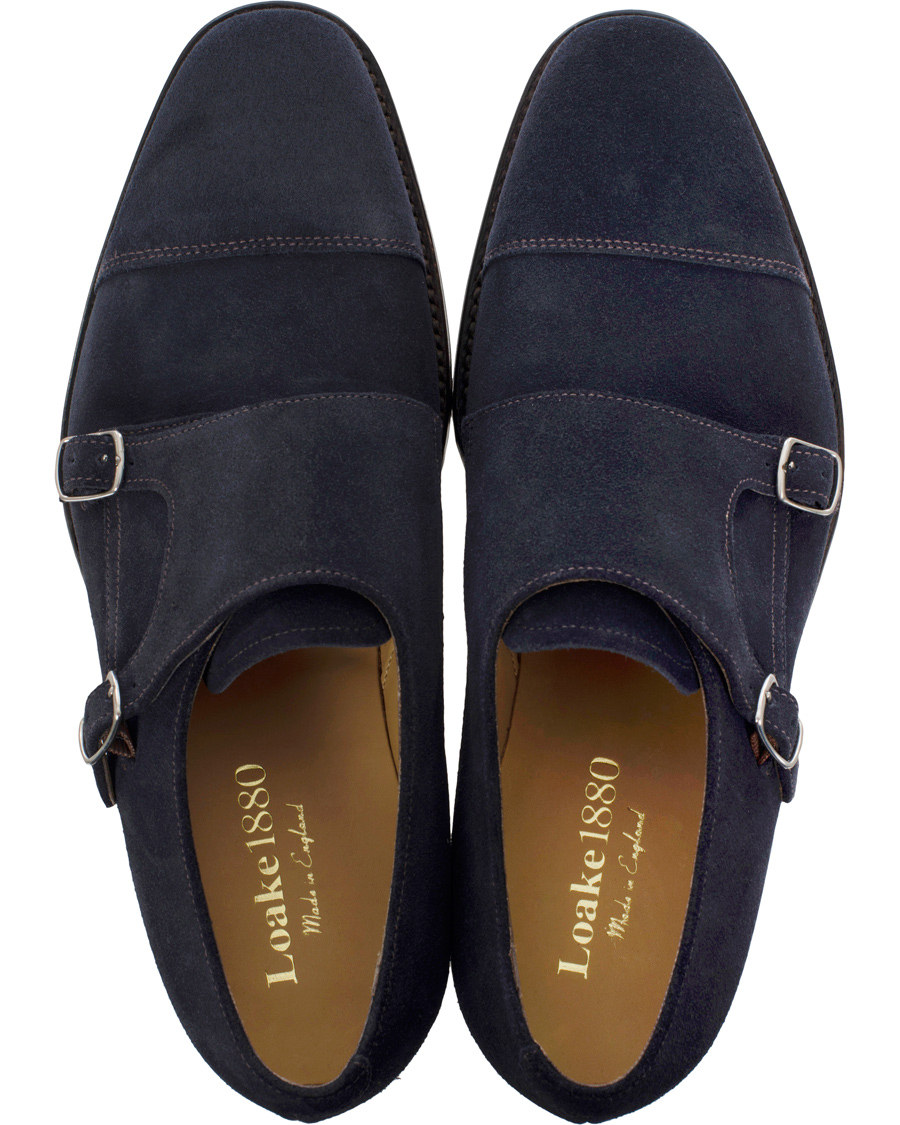 Herre | Loake 1880 MTO Cannon Monkstrap Navy Suede | Loake 1880 | MTO Cannon Monkstrap Navy Suede