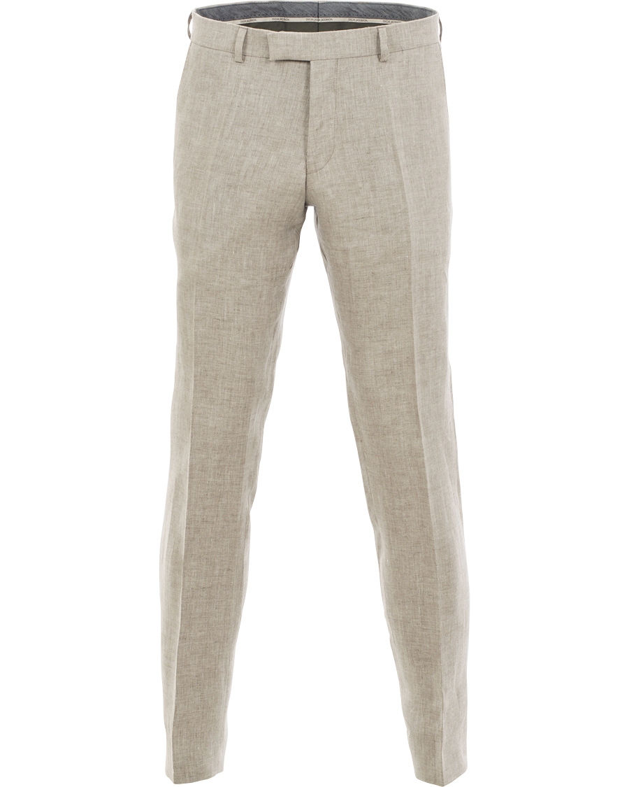 Herre | Bukser | Oscar Jacobson | Damien Linen Trousers Nature