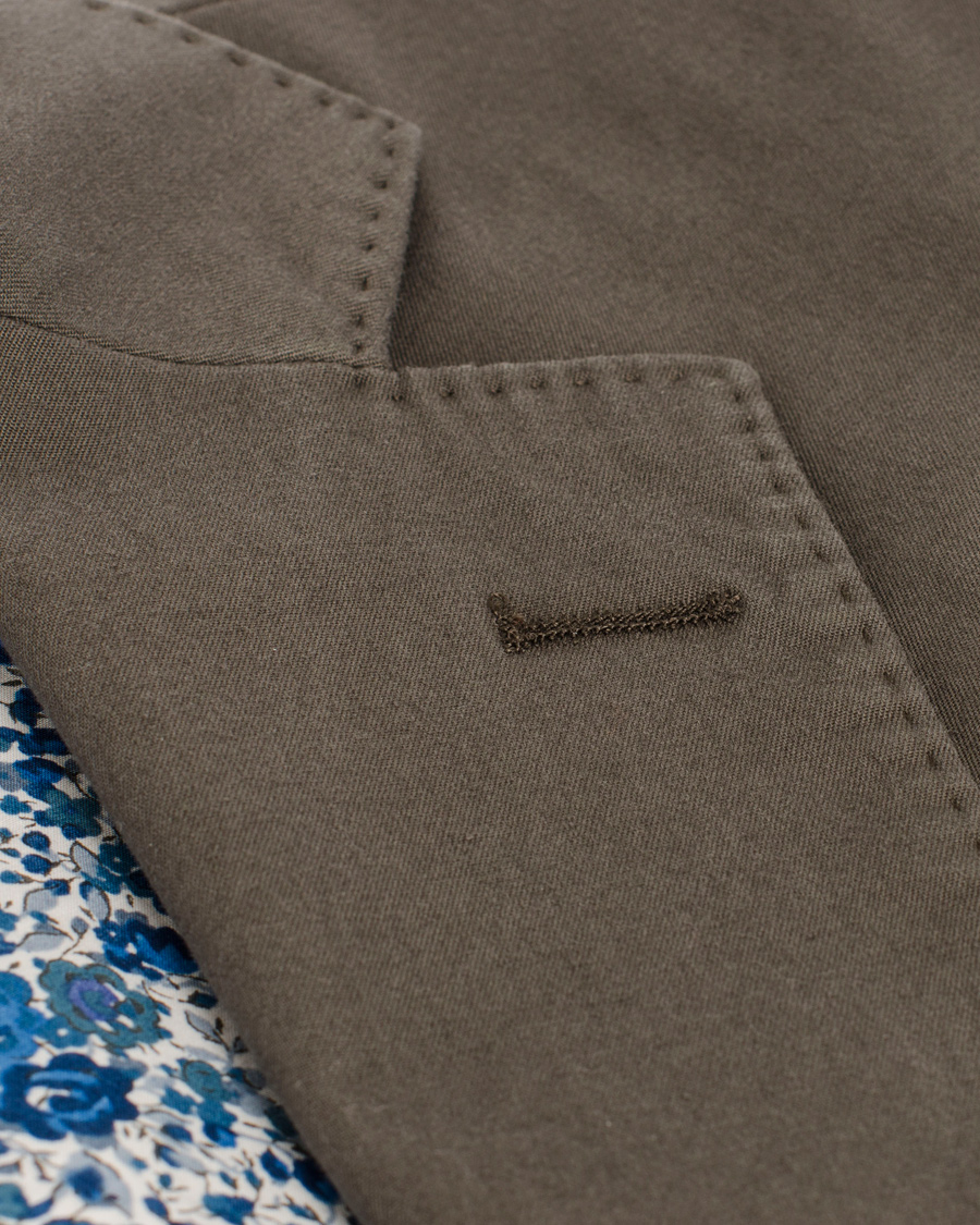 Herre | Blazere & jakker | Oscar Jacobson | Einar Stretch Cotton Blazer Khaki Green