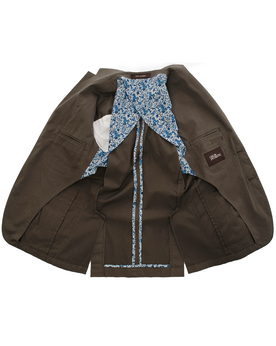 Herre | Blazere & jakker | Oscar Jacobson | Einar Stretch Cotton Blazer Khaki Green
