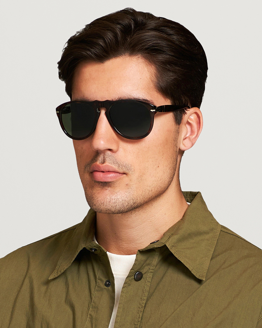 Herre | Buede solbriller | Persol | 0PO0649 Sunglasses Havana/Crystal Green