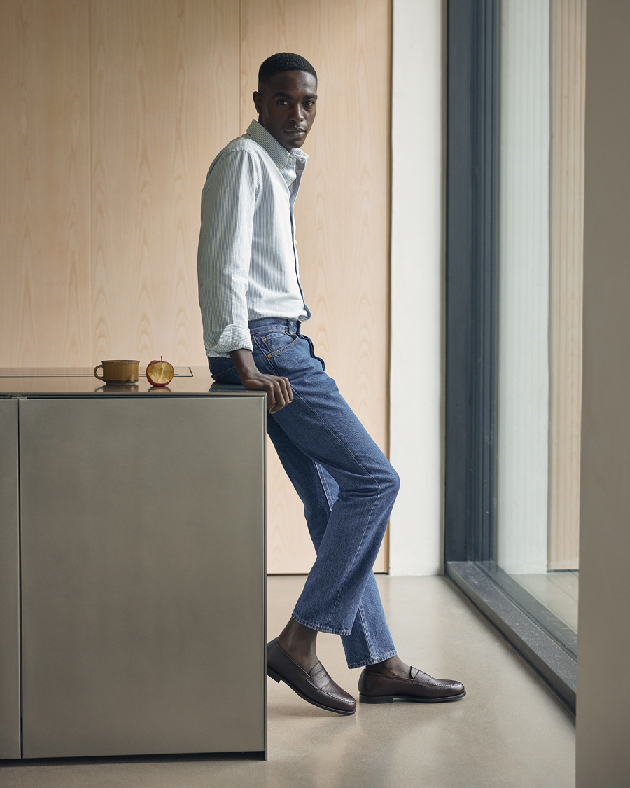 Herre | Skjorter | Polo Ralph Lauren | Custom Fit Oxford Shirt Stripes Blue