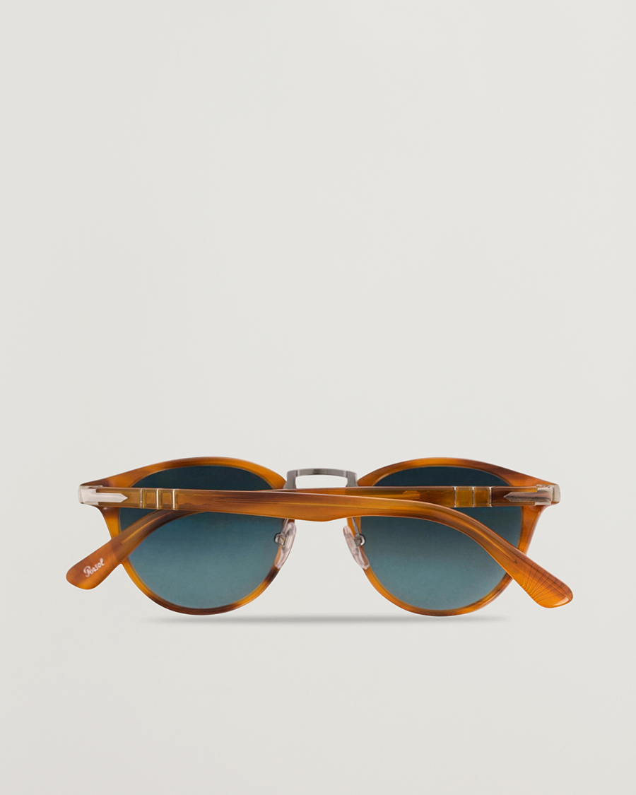 Herre | Solbriller | Persol | 0PO3108S Polarized Sunglasses Striped Brown/Gradient Blue