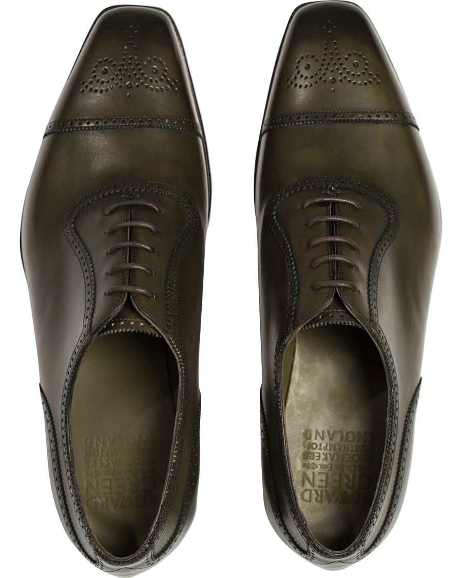 Herre | Edward Green Lichfield II Brogue Olive Antique Calf | Edward Green | Lichfield II Brogue Olive Antique Calf