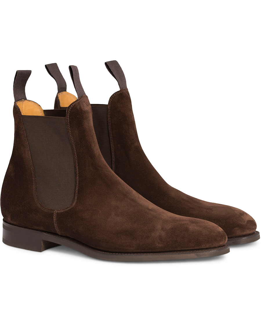 Herre | | Edward Green | Newmarket Chelsea Boot Mink Suede
