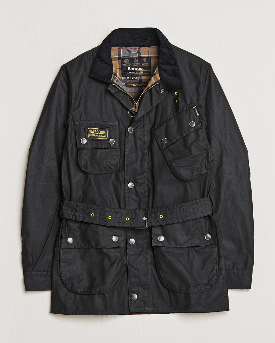 Herre | Jakker | Barbour International | Slim Wax Jacket Black